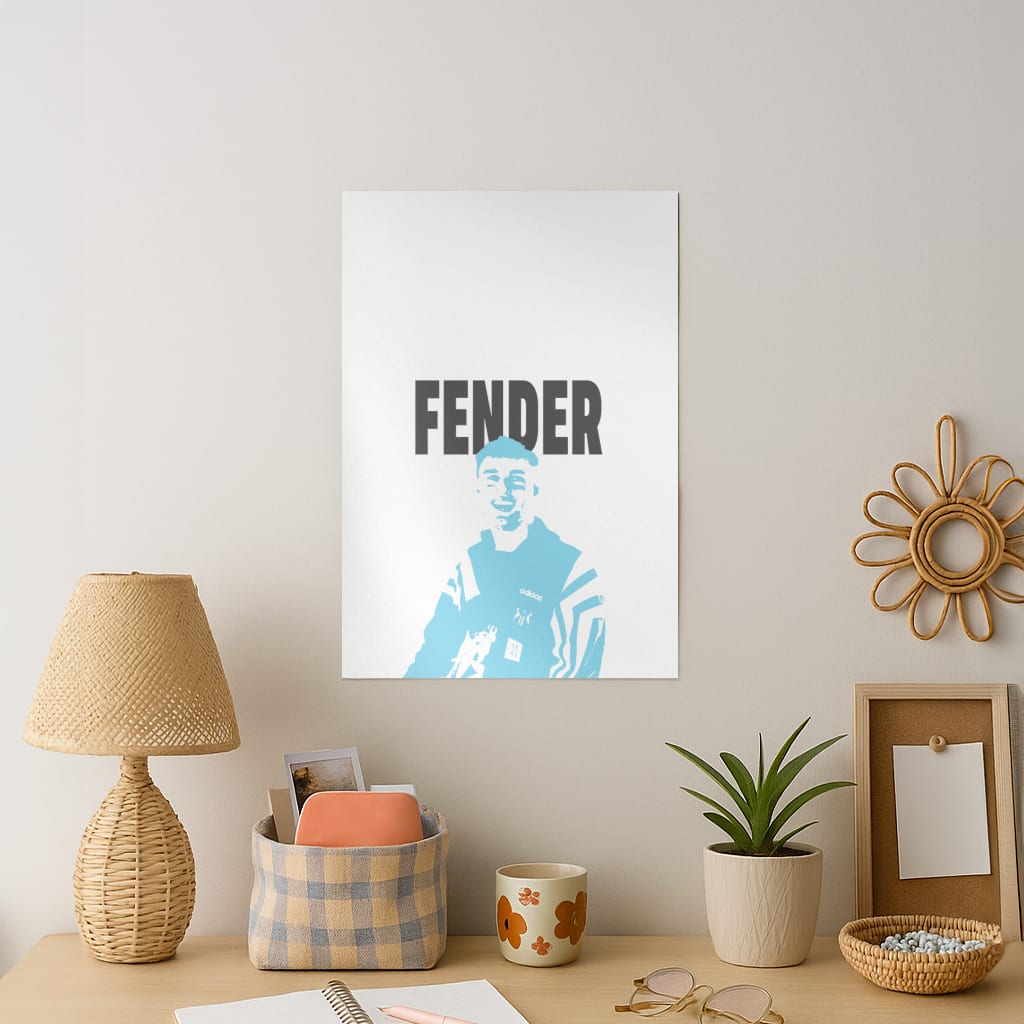 Fender Silhouette Blue Art Print