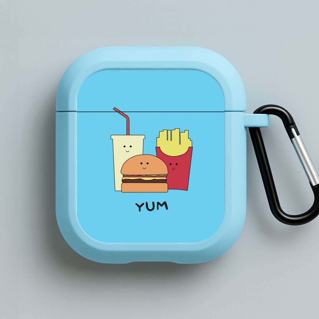 Fast Food Meal - Fast Food Patterns Blue AirPods Case
