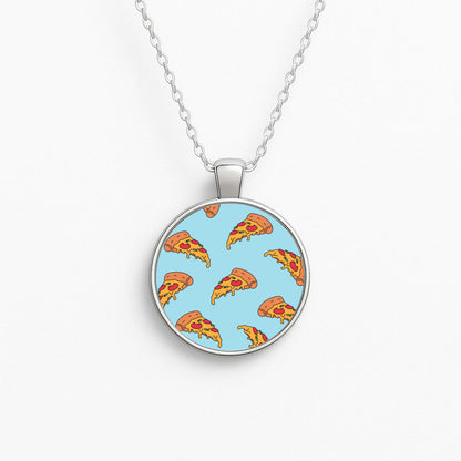 Pizza - Fast Food Patterns Circle Necklace