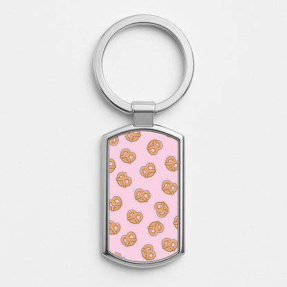 Pretzels - Fast Food Patterns Silver Keyring