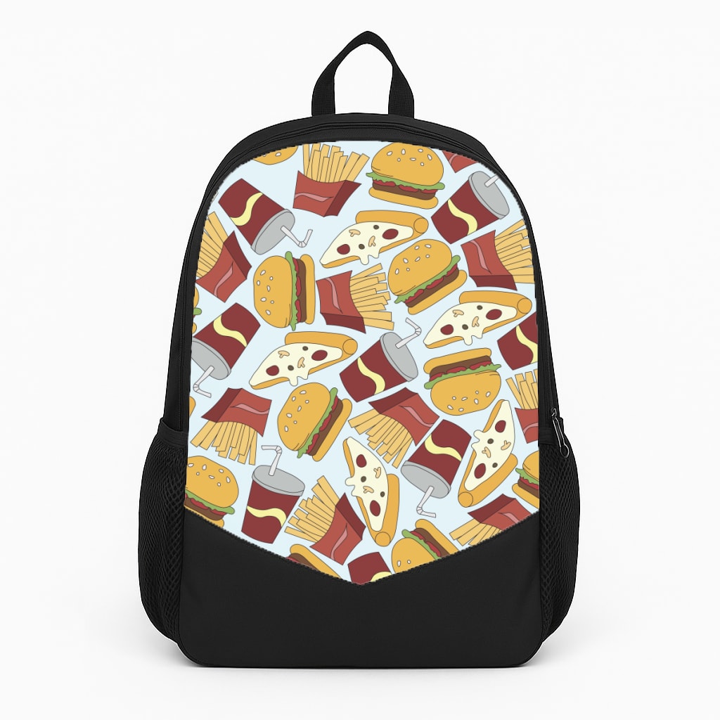 Burgers, Fries And Pizzas - Fast Food Patterns Backpack