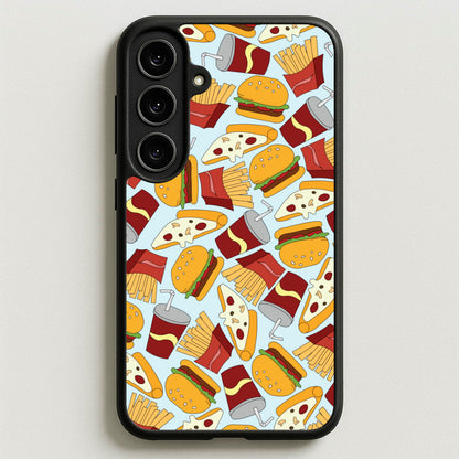 Burgers, Fries And Pizzas - Fast Food Patterns Phone Case for Galaxy S25FE