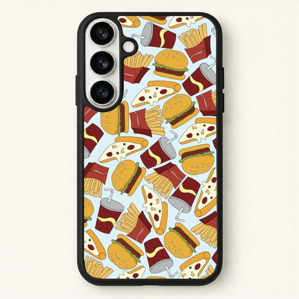 Burgers, Fries And Pizzas - Fast Food Patterns Phone Case for Galaxy S26 Plus