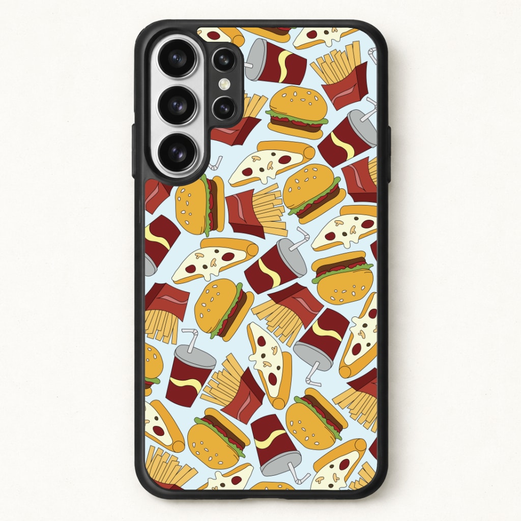 Burgers, Fries And Pizzas - Fast Food Patterns Phone Case for Galaxy S26 Ultra