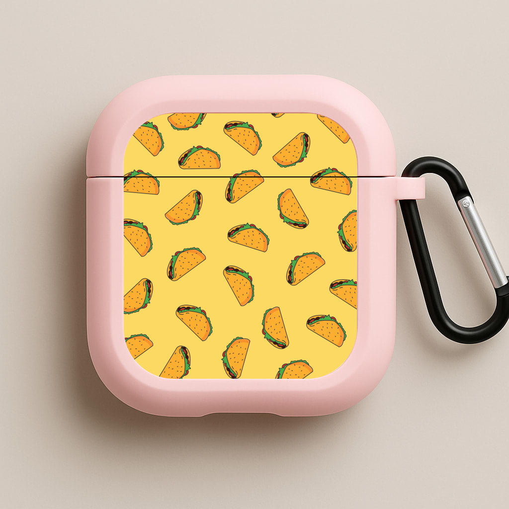 Tacos - Fast Food Patterns Pink AirPods Case
