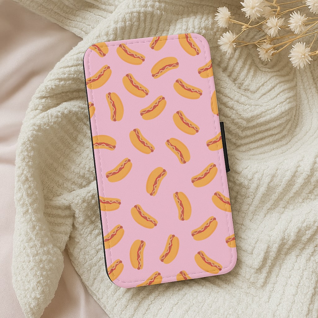 Hot Dogs - Fast Food Patterns Wallet Phone Case