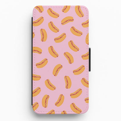 Hot Dogs - Fast Food Patterns Flip / Wallet Phone Case