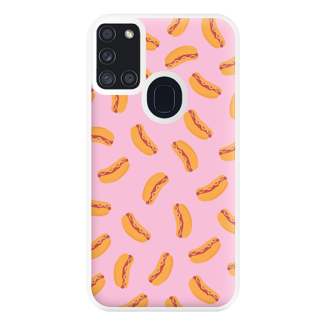 Hot Dogs - Fast Food Patterns Phone Case for Galaxy A21s