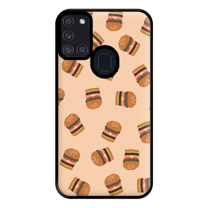 Burgers - Fast Food Patterns Phone Case for Galaxy A21s