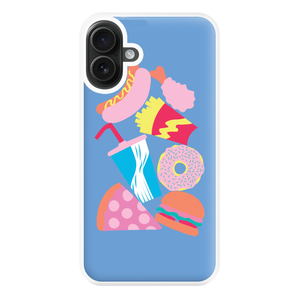 All The Foods - Fast Food Patterns Phone Case for iPhone 16 Plus