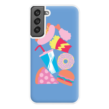 All The Foods - Fast Food Patterns Phone Case for Galaxy S21FE