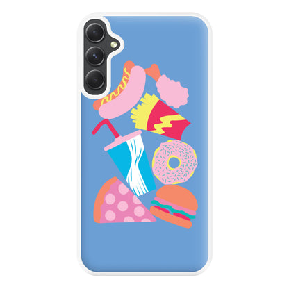 All The Foods - Fast Food Patterns Phone Case for Galaxy A54