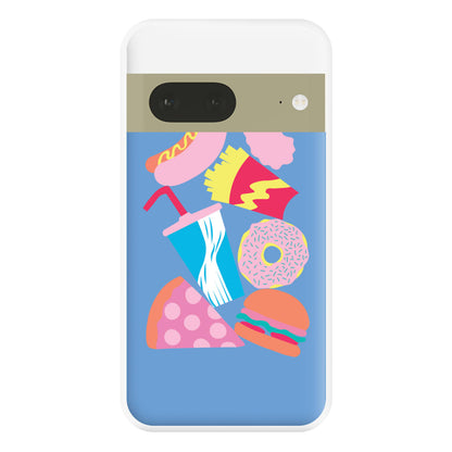 All The Foods - Fast Food Patterns Phone Case for Google Pixel 7a