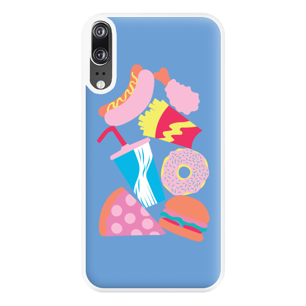 All The Foods - Fast Food Patterns Phone Case for Huawei P20