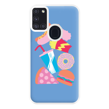 All The Foods - Fast Food Patterns Phone Case for Galaxy A21s