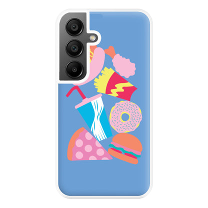 All The Foods - Fast Food Patterns Phone Case for Galaxy A55