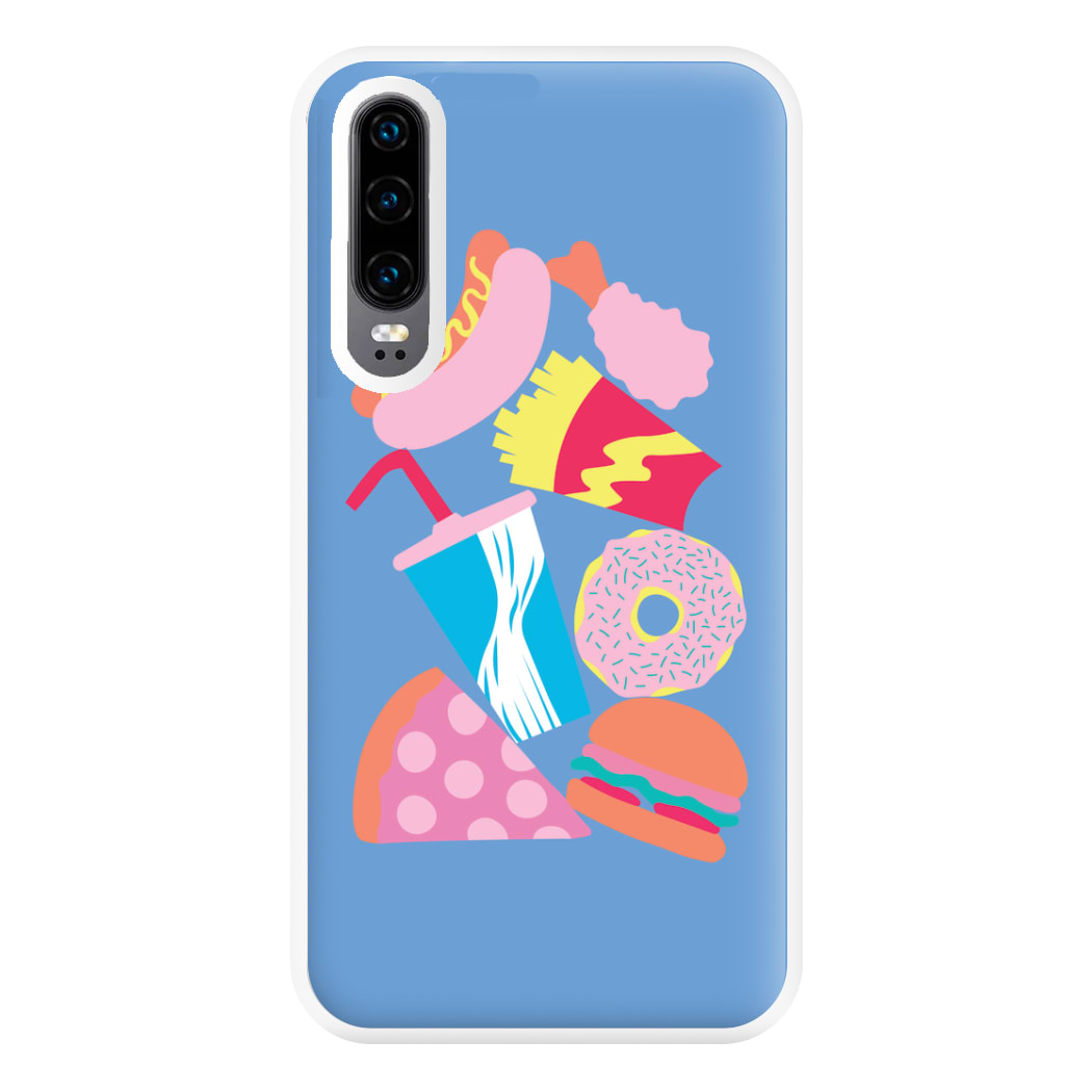 All The Foods - Fast Food Patterns Phone Case for Huawei P30