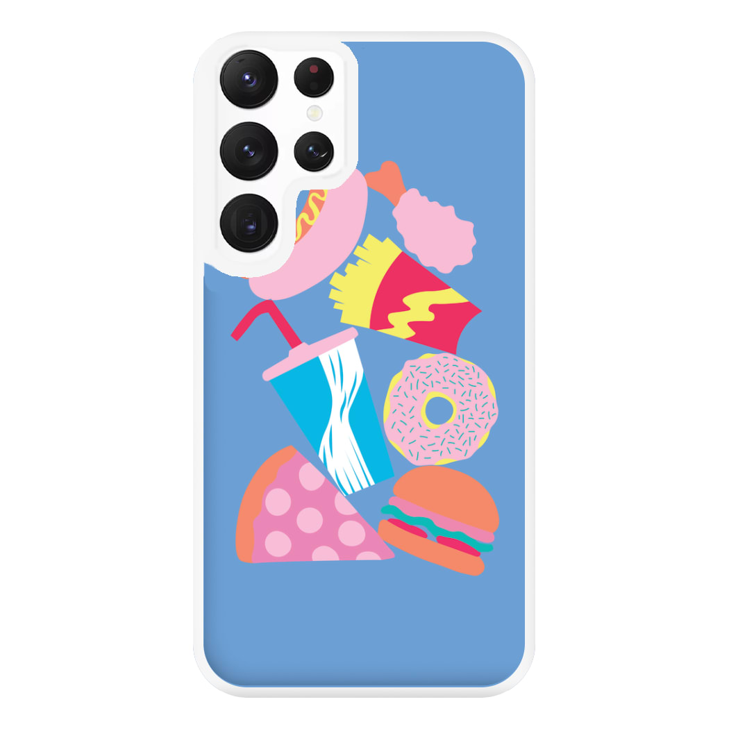 All The Foods - Fast Food Patterns Phone Case for Galaxy S22 Ultra