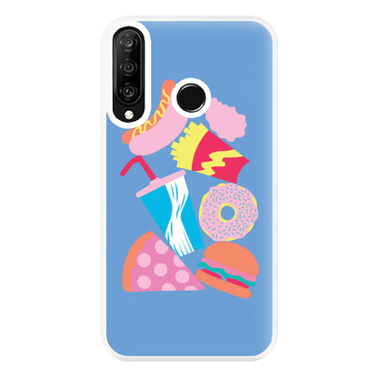 All The Foods - Fast Food Patterns Phone Case for Huawei P30 Lite