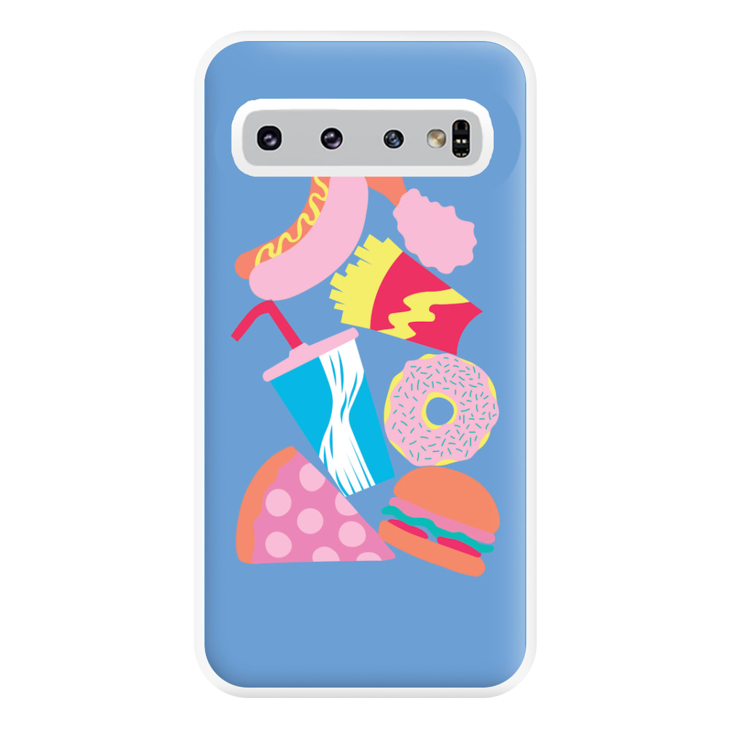 All The Foods - Fast Food Patterns Phone Case for Galaxy S10 Plus