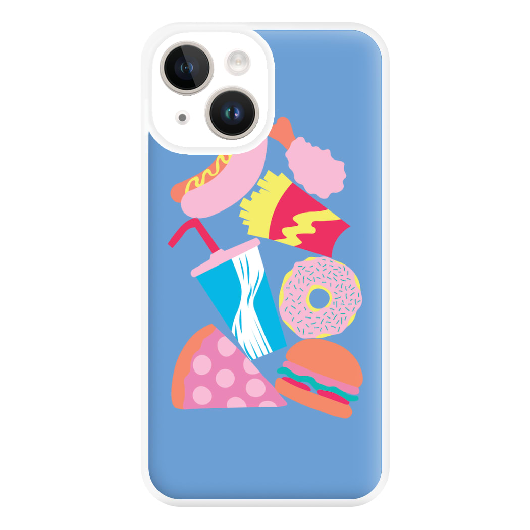 All The Foods - Fast Food Patterns Phone Case for iPhone 14