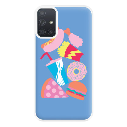 All The Foods - Fast Food Patterns Phone Case for Galaxy A71