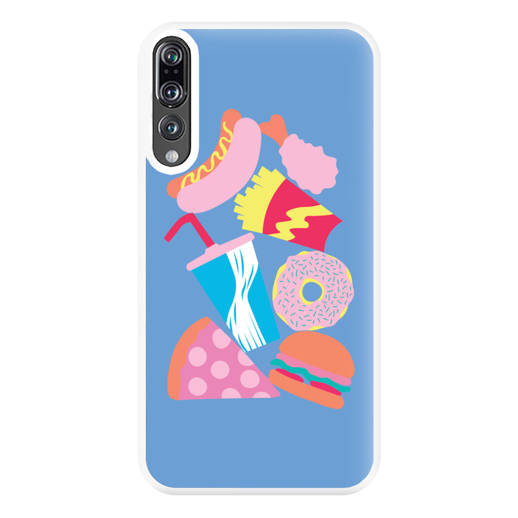 All The Foods - Fast Food Patterns Phone Case for Huawei P20 Pro