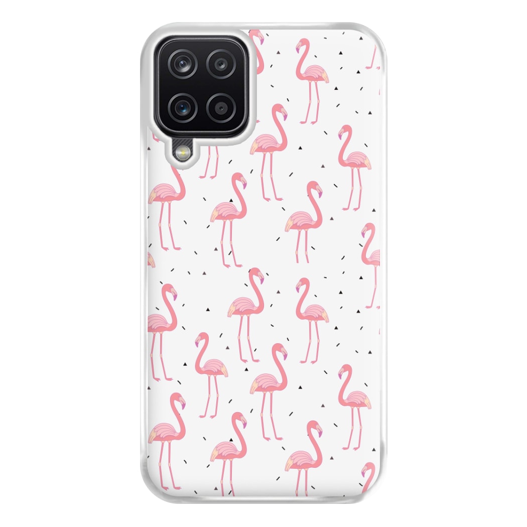 Pink Flamingo Pattern Phone Case for Galaxy A12