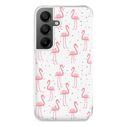 Pink Flamingo Pattern Phone Case for Galaxy A55