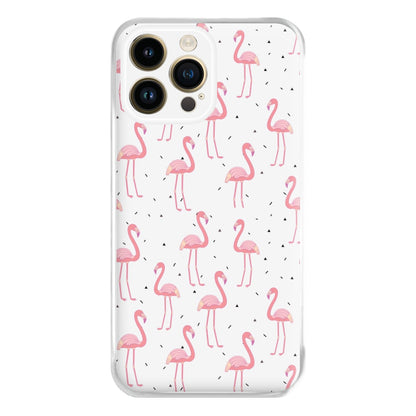 Pink Flamingo Pattern Phone Case for iPhone 14 Pro Max