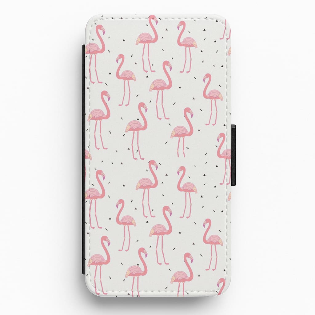 Pink Flamingo Pattern Flip / Wallet Phone Case