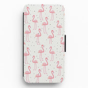 Pink Flamingo Pattern Flip / Wallet Phone Case 1