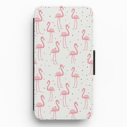 Pink Flamingo Pattern Flip / Wallet Phone Case