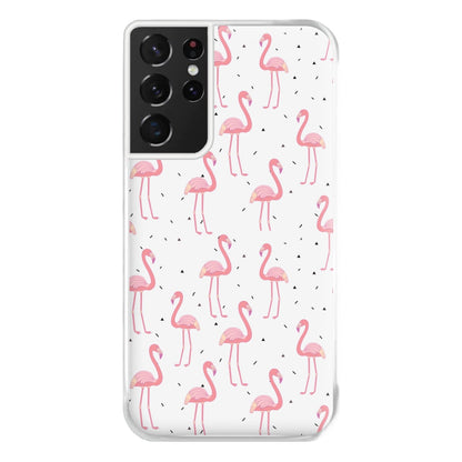 Pink Flamingo Pattern Phone Case for Galaxy S21 Ultra