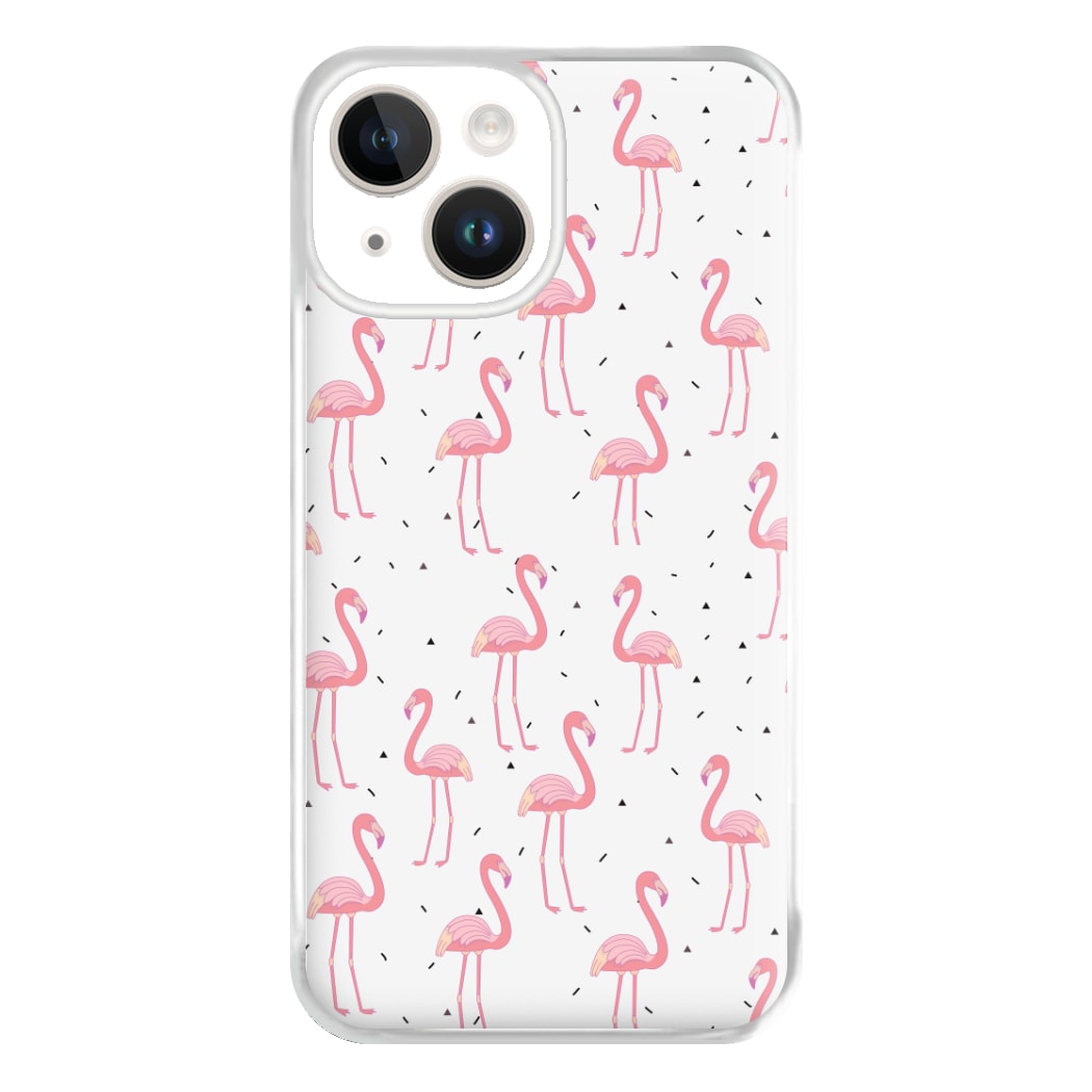 Pink Flamingo Pattern Phone Case for iPhone 14