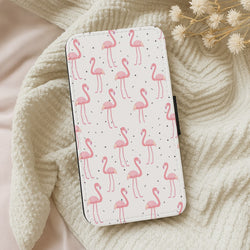 Pink Flamingo Pattern Wallet Phone Case