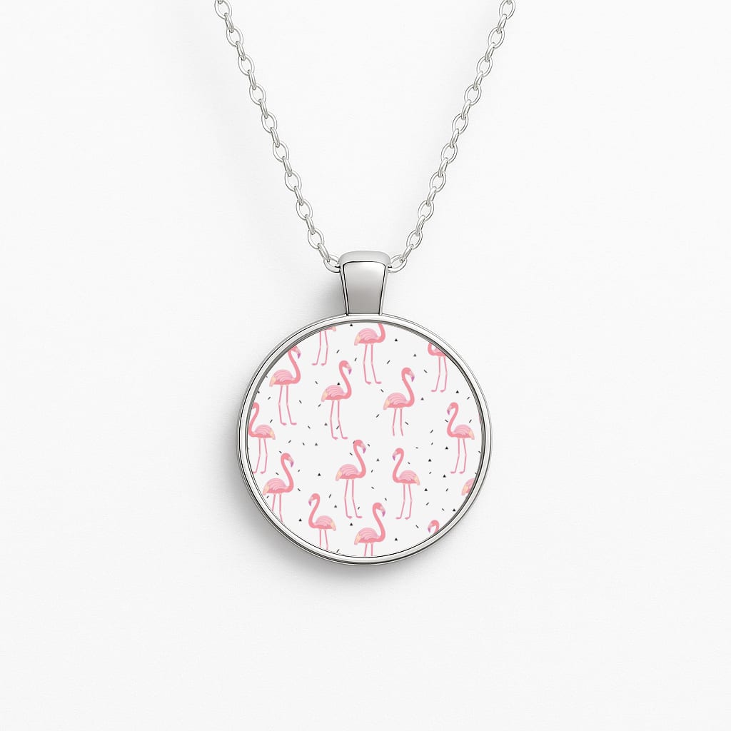 Pink Flamingo Pattern Necklace