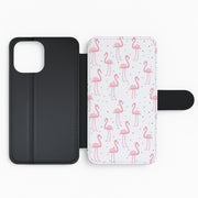 Pink Flamingo Pattern Flip / Wallet Phone Case 2