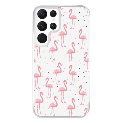 Pink Flamingo Pattern Phone Case for Galaxy S22 Ultra