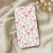 White & Pink Flamingo Pattern Flip / Wallet Phone Case 5