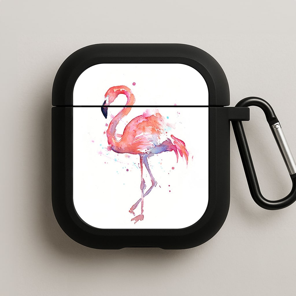 Watercolour Flamingo Painting AirPods Case