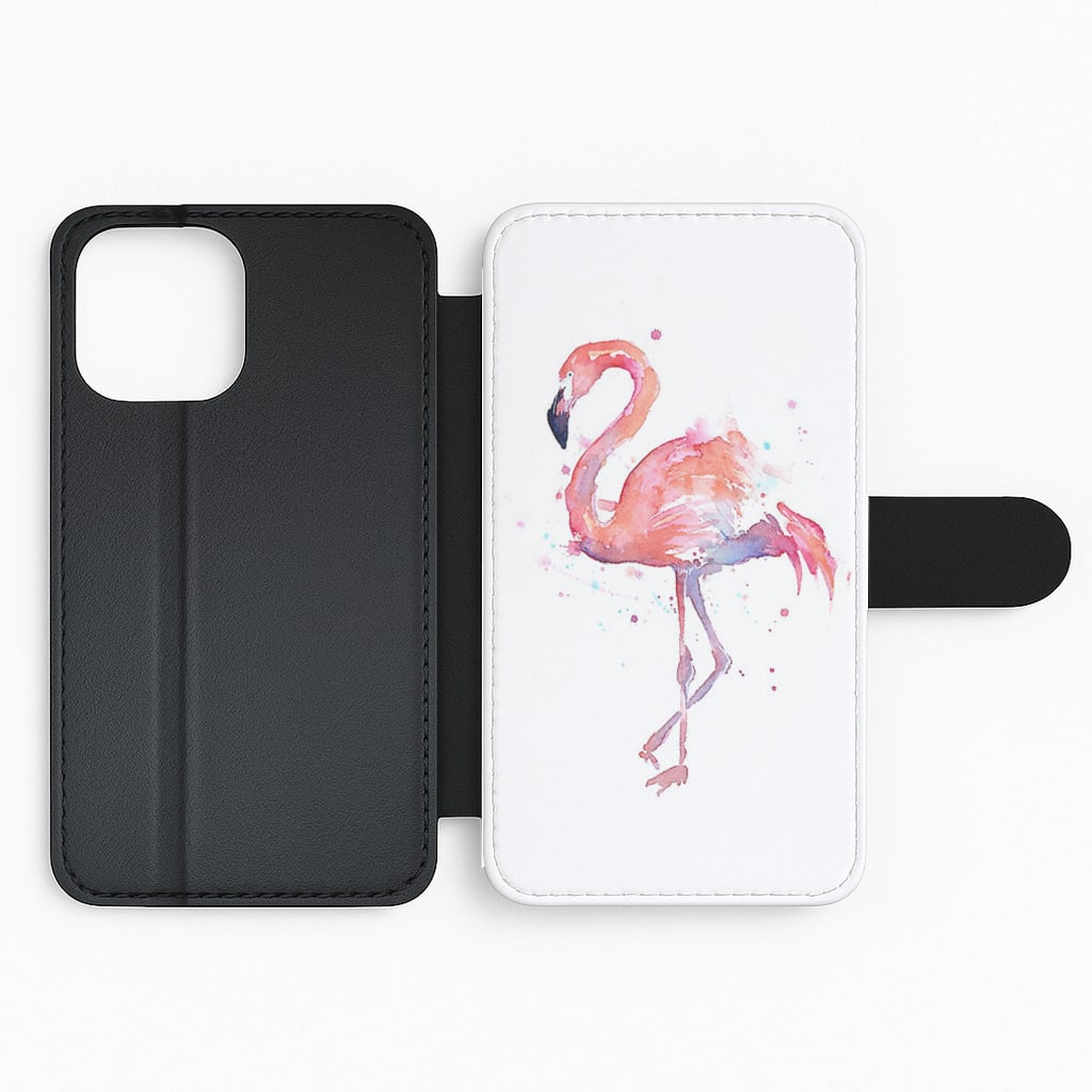 Watercolour Flamingo Painting Flip Phone Case