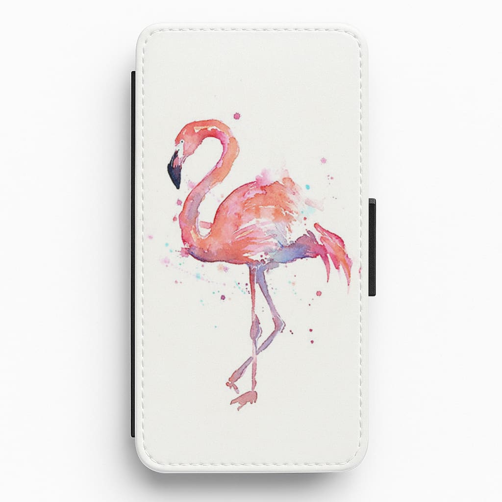 Watercolour Flamingo Painting Flip / Wallet Phone Case