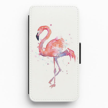 Watercolour Flamingo Painting Flip / Wallet Phone Case