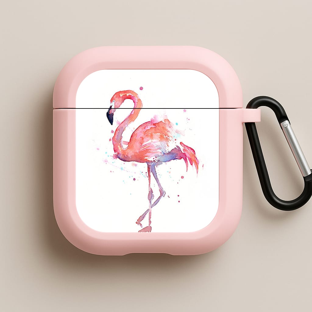 Watercolour Flamingo Painting Pink AirPods Case