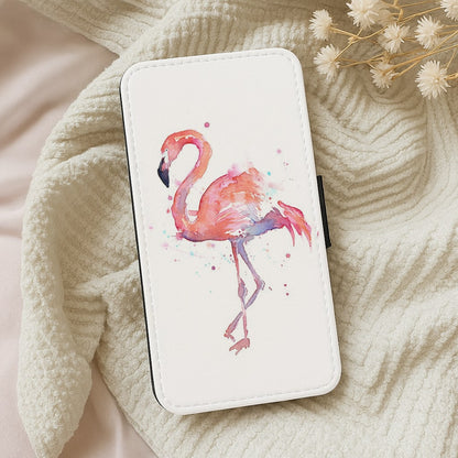 Watercolour Flamingo Painting Wallet Phone Case