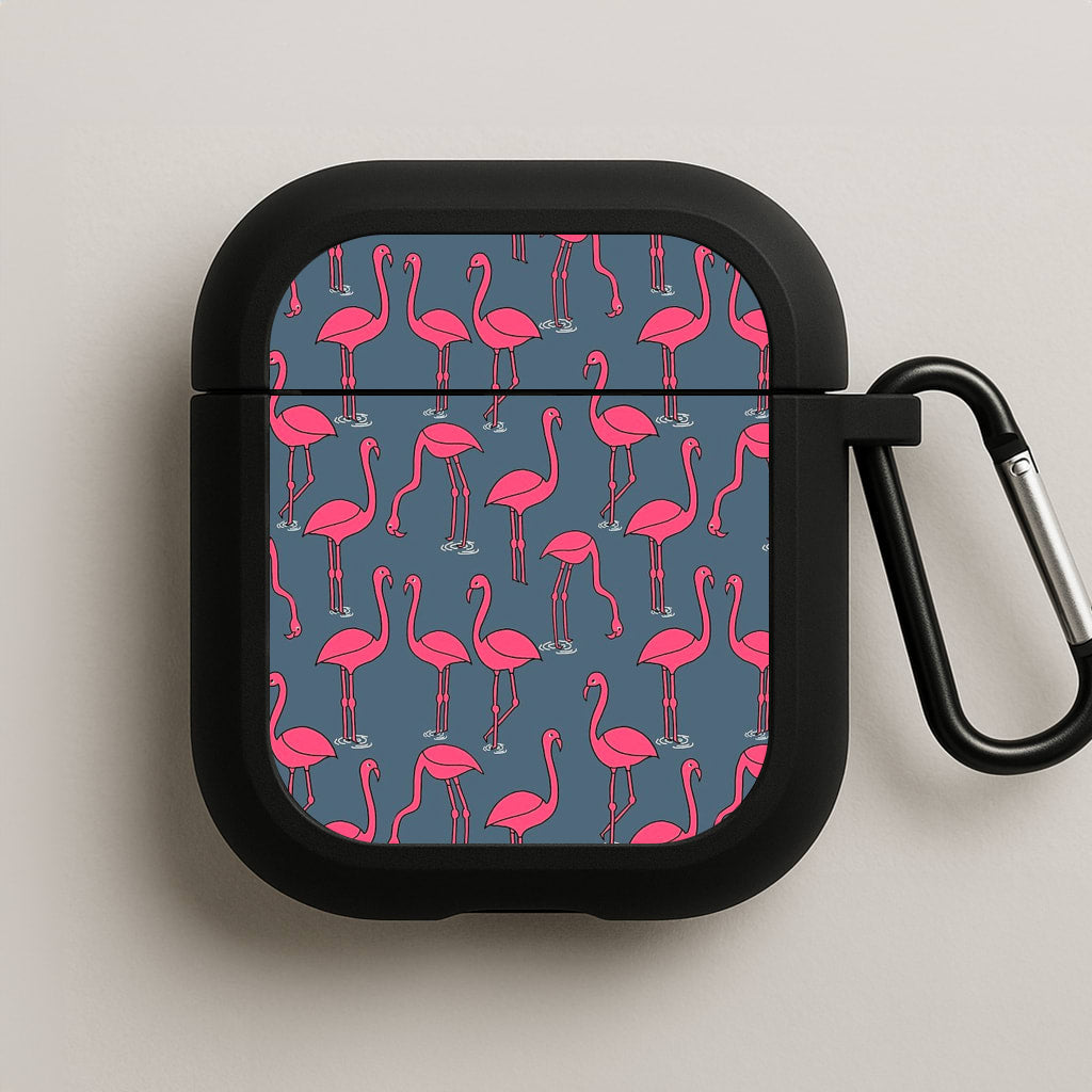 Basic Pink Flamingo Pattern AirPods Case