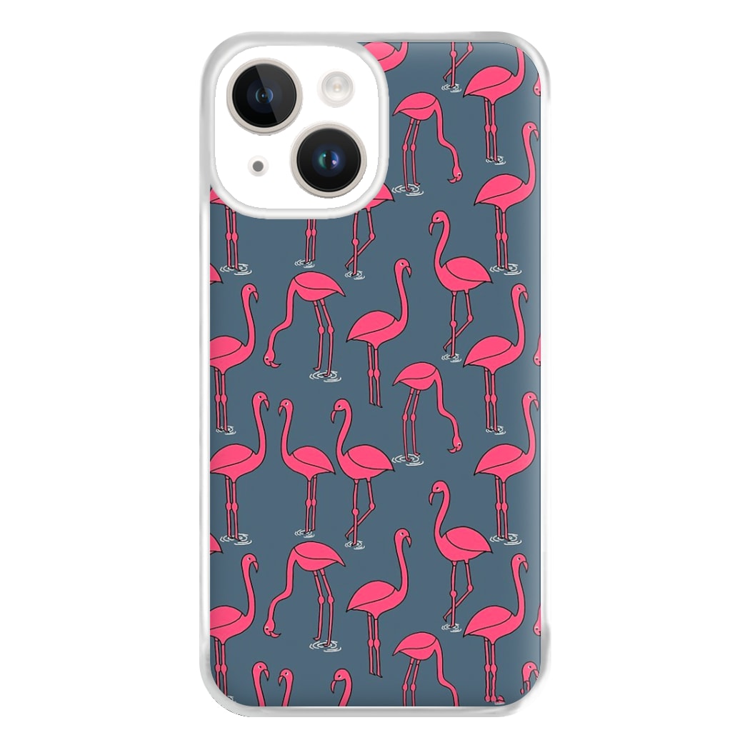 Basic Pink Flamingo Pattern Phone Case for iPhone 14