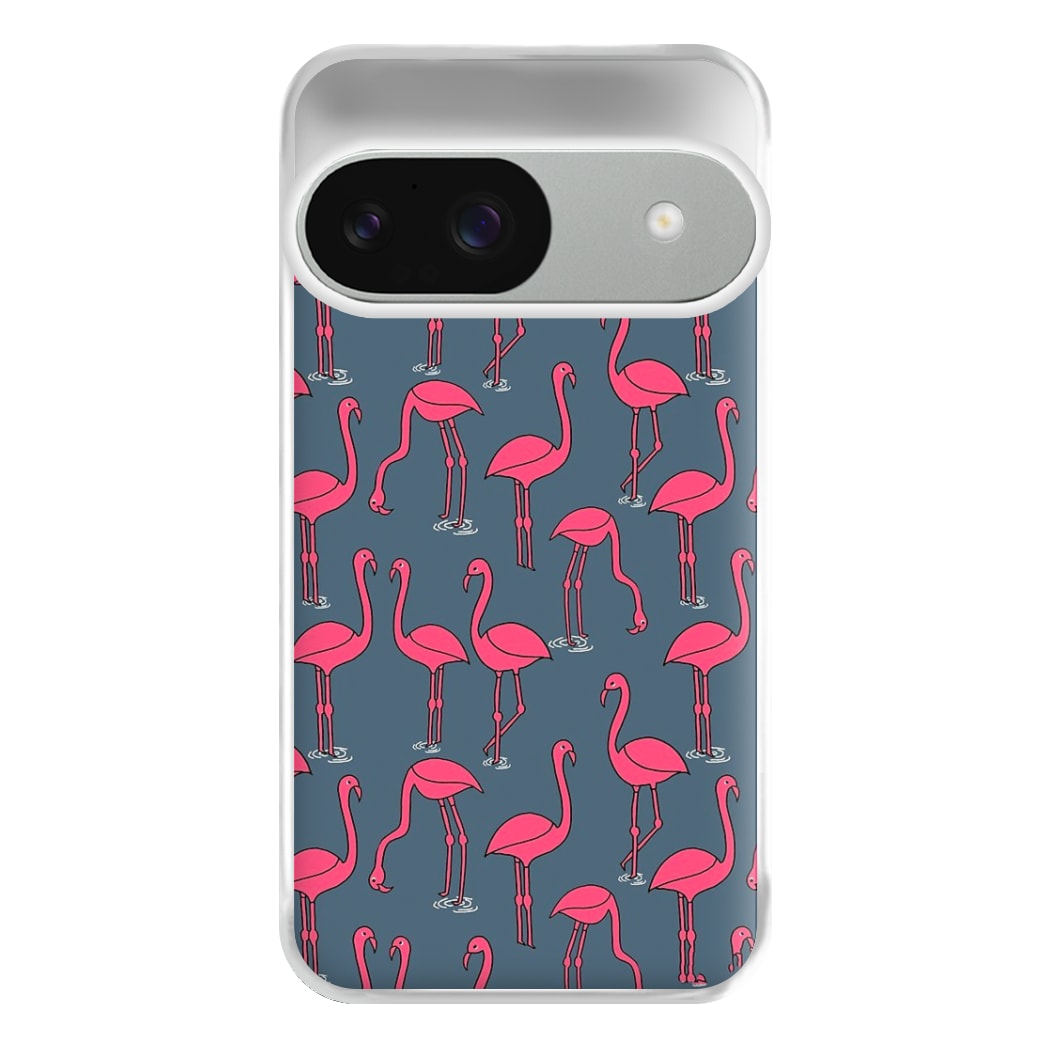 Basic Pink Flamingo Pattern Phone Case for Google Pixel 9 / 9 Pro