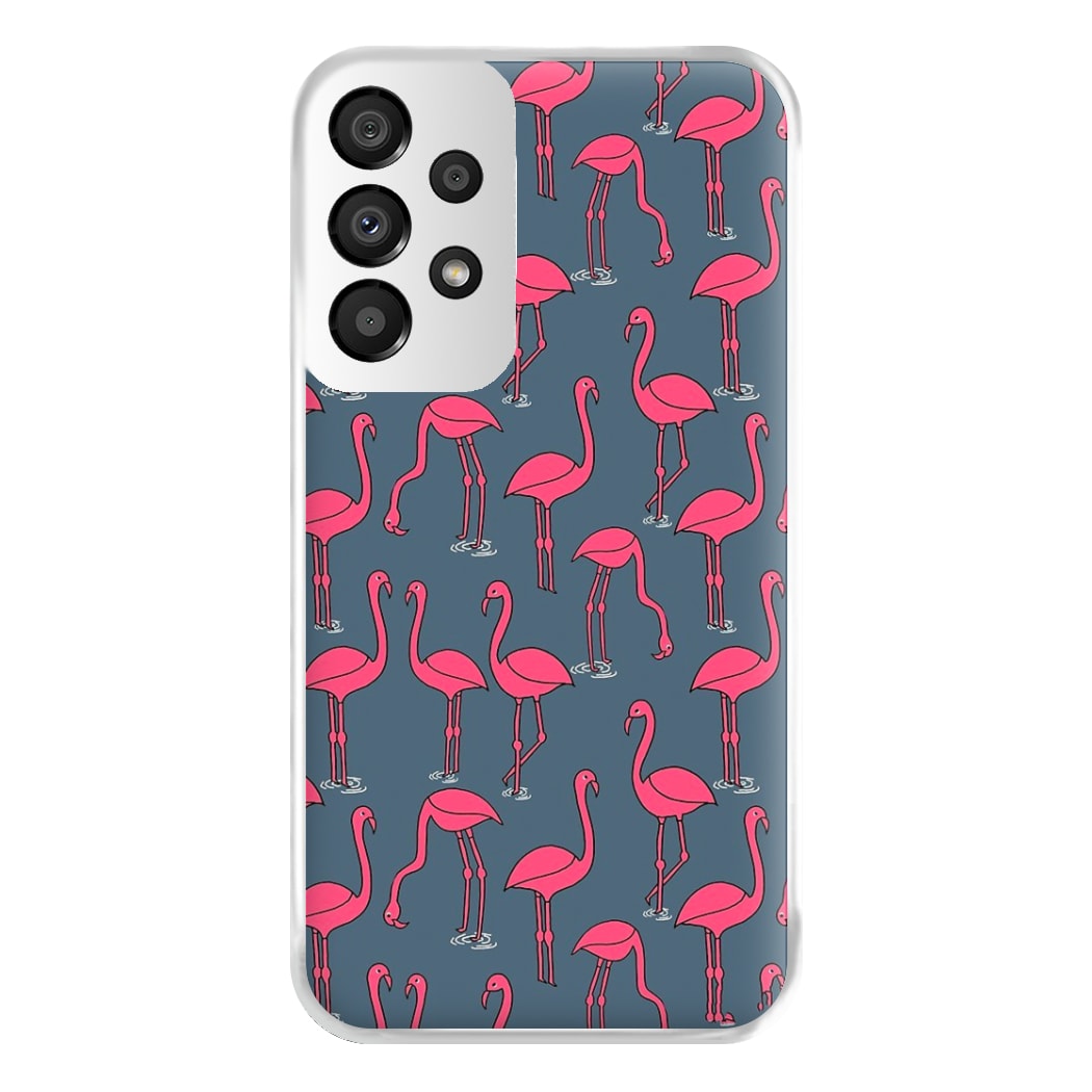 Basic Pink Flamingo Pattern Phone Case for Galaxy A33